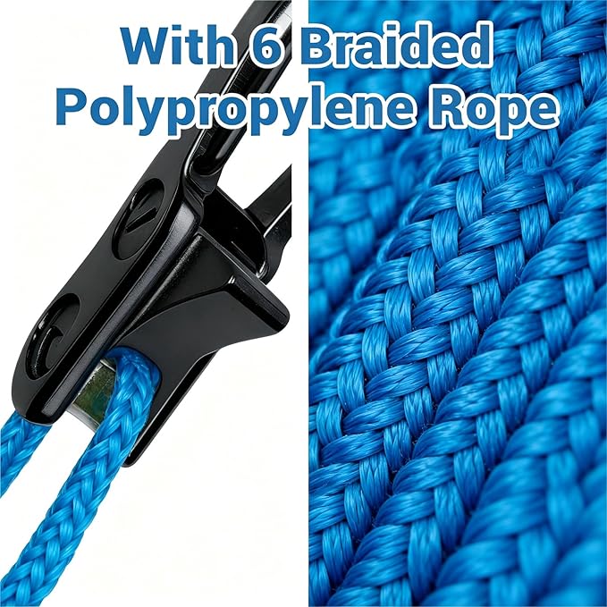 6 Pack Rope with Roller Tensioner for Easy and Secure Tying,2026 New Heavy Duty Retractable Buckle Rope with Accessory Cord for Camping Boating Home Storage Outdoor Use