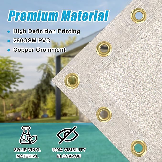 Amagenix Custom Design Patio & Gazebo Backdrop Screen, PVC Sun Shade with UV Resistant, Full-Color Printed Shade Cloth Cover for Backyard, Balcony, Outdoor, Garden
