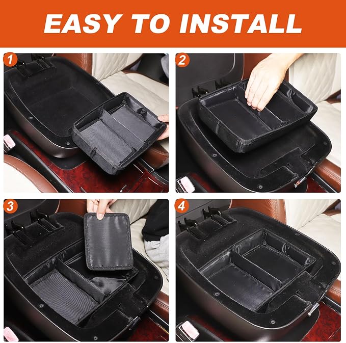 Car Armrest Box Storage Box Compatible with Cadillac Escalade 2007-2014,Cloth Center Console Storage Box Organizer Interior Accessories