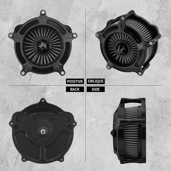 Air Cleaner Filter Aluminum Fit for Harley Touring Road King Street Glide Softail Sportster Dyna (Black Housing Grey Element, A For Sportster XL 04-22)