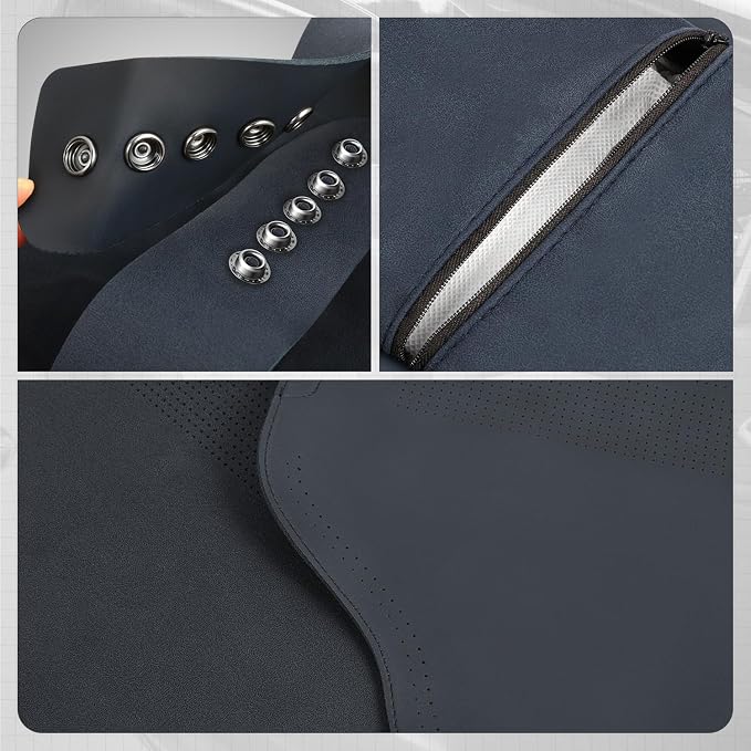 Protex Plus Series Full Set Seat Covers Microsuede Upholstery Universal for Cars Trucks SUV, Navy Blue, CA-SC-PRO-Plus-Full-NB
