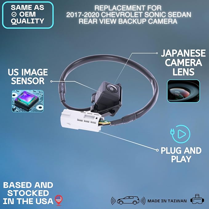 Backup Camera Replaces for 2017 2018 2019 2020 Chevy Sonic Sedan OE Part # 42348355