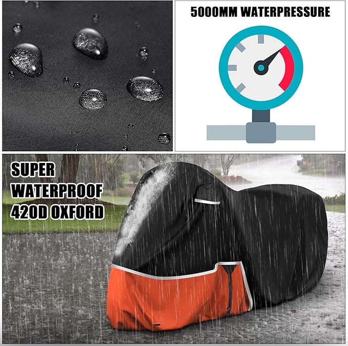 Waterproof Motorcycle Cover Replace for Honda CBR600RR CBR1000RR /CBR500R CBR650R CB1000R Sport/Standard Model, 420D Oxford Cloth Motorcycle Cover for Snow Rain Dust Protection
