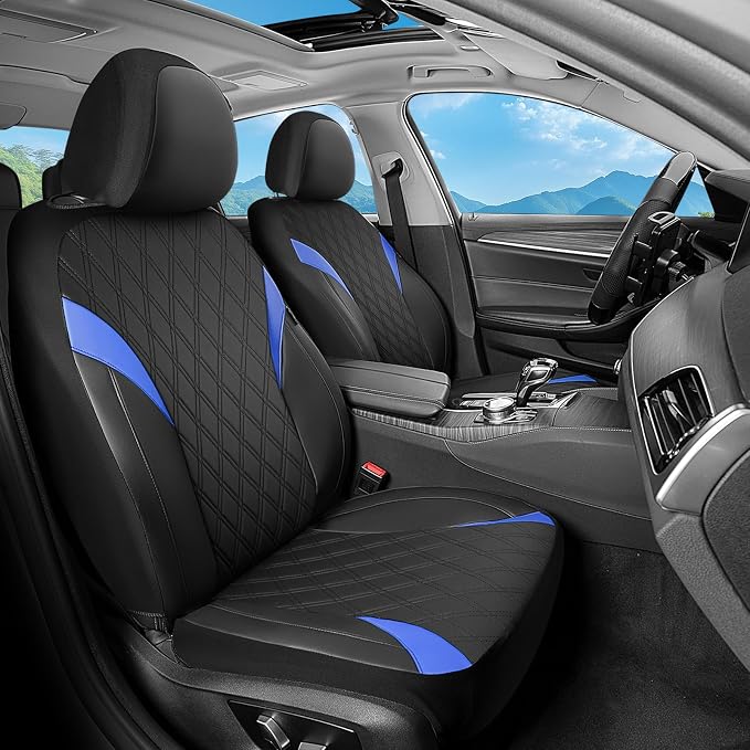 FLORICH Front Car Seat Covers, Leather Seat Covers for Cars, Waterproof Car Seat Protector Breathable, Front Seat Covers for Cars, Automotive Seat Covers Universal Fit for Most Car SUV Truck