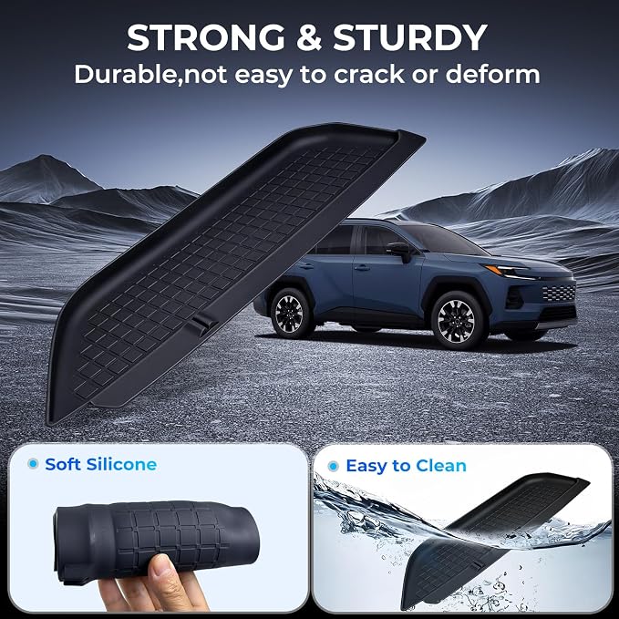 Passenger Storage Organizer Mat for Toyota RAV4 2026, Interior Accessories Center Console Glove Box Organizer Tray Silicone Anti-Slip Passenger Protective Cover Pad for 2026 RAV 4, Black