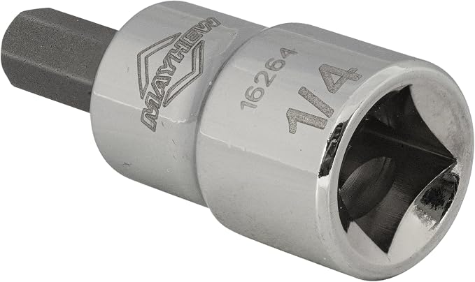 Mayhew Tools 16017 SAE Hex Socket Bit Set, 10-Piece, Polished Chrome