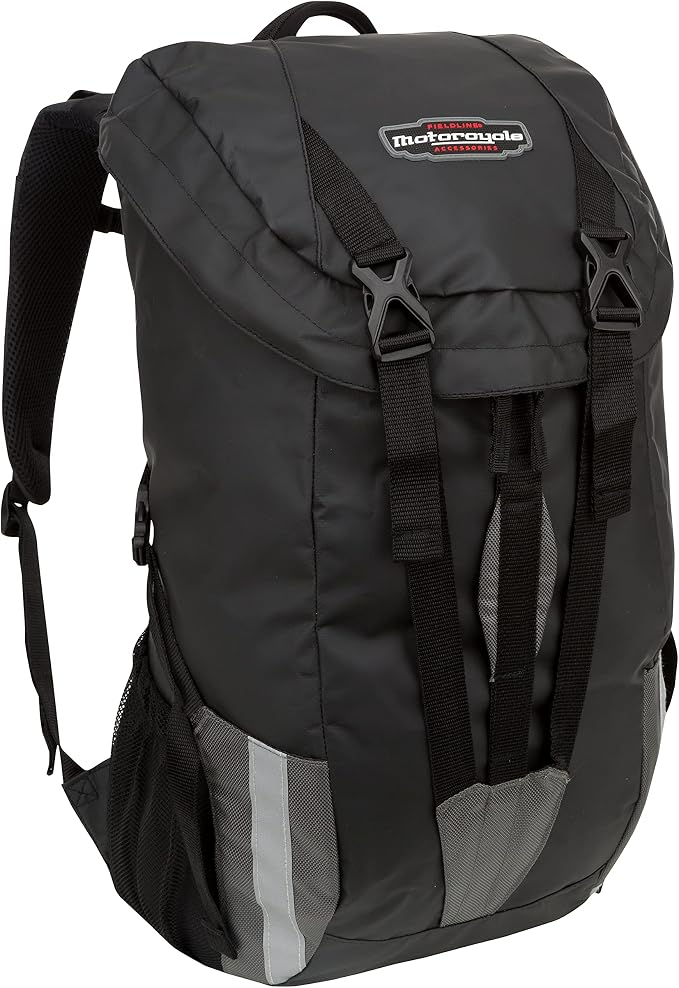 Fieldline Motorcycle All Weather Backpack, Black, Works with Backrest and Sissy Bar Large