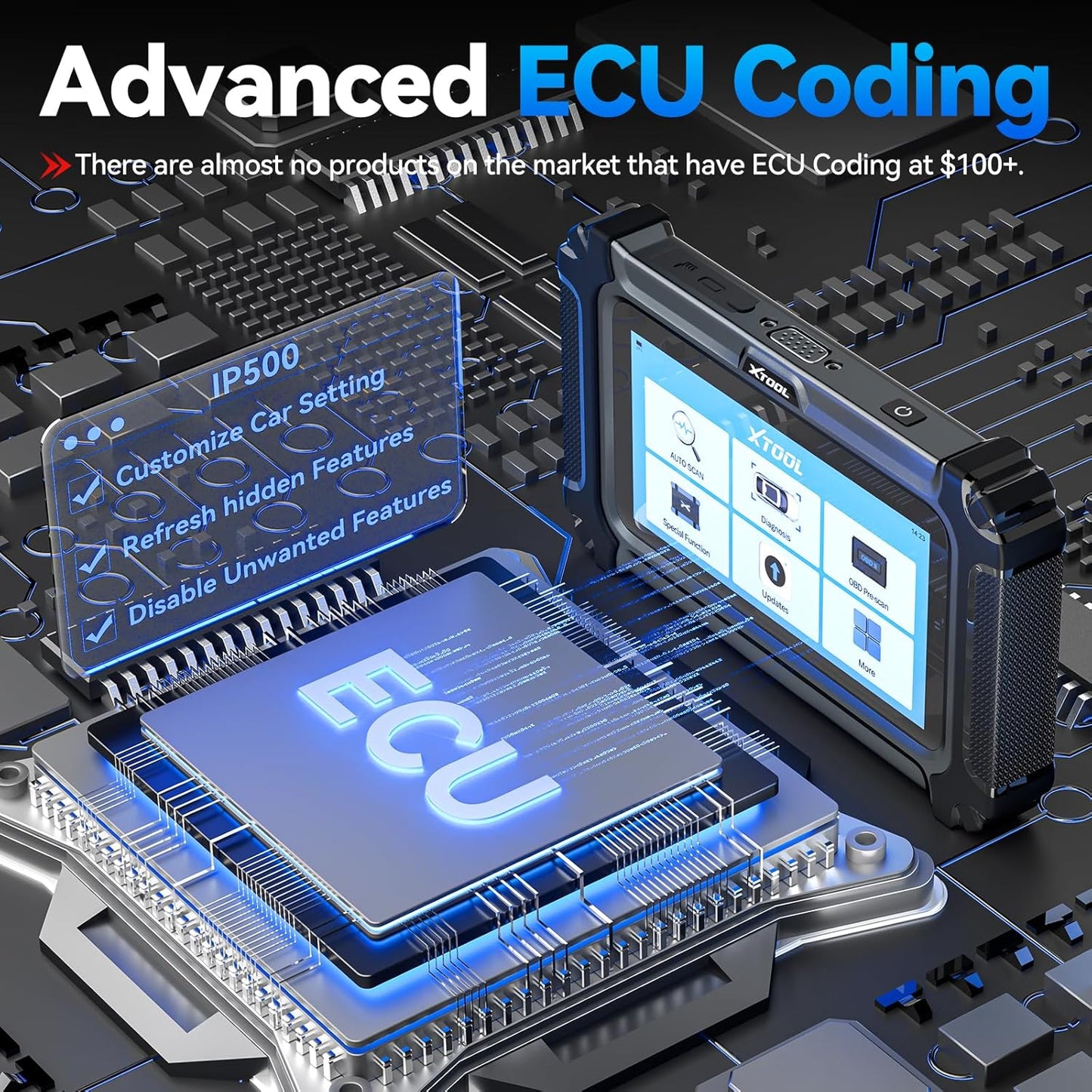 XTOOL IP500 for BMW OBD2 Scanner, Full Systems Bidirectional Scan Tool with ECU Coding, Battery Registration Tool for BMW/MiNi/RR, All Reset Services-(Injector Coding/BMS/ABS), Lifetime Free Update