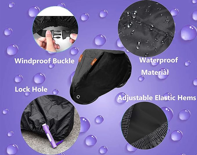 Indeed BUY Bike Cover for 1,2 or 3 Bikes Waterproof Bicycle Cover Outdoor Bike Storage Covers XL XXL 420D Heavy Duty Rain Sun UV Wind Proof for Mountain Road Electric Bike etc