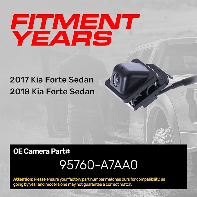 Master Tailgaters Replacement for Kia Forte Sedan (2017-2018) Rear View Backup Camera OE Part # 95760-A7AA0