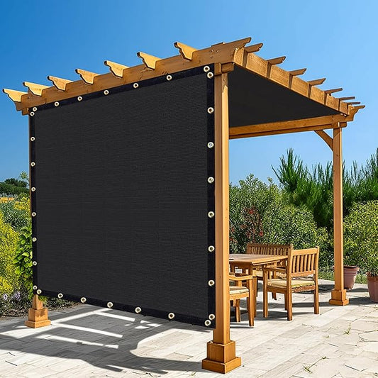 Amagenix 90% Shade Fabric 16'X 24' Black Sun Shade Cloth with Grommets for Pergola Replacement Shade Cover Canopy, Heavy Duty, Cable Zip Ties Included (We Customized)