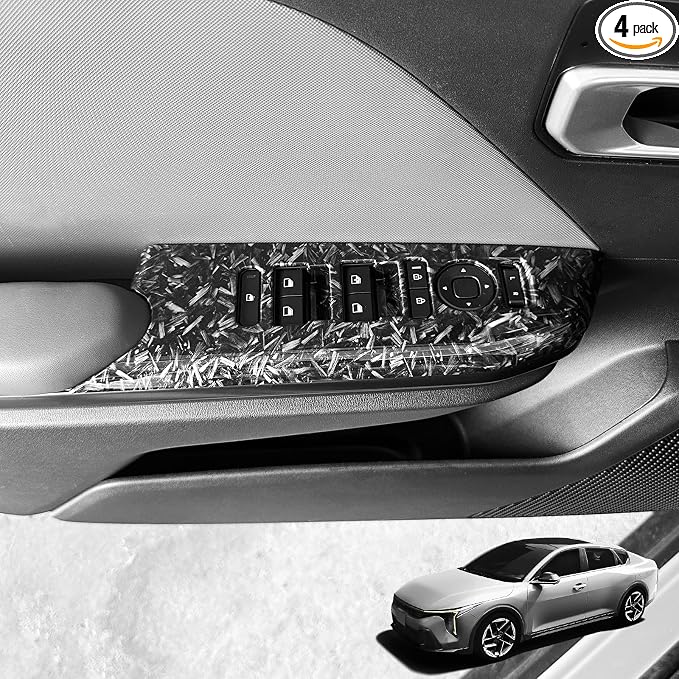 4PCS Door Lock Switch Covers Trim Compatible with Kia K4 2025-2026 Accessories (Forged)