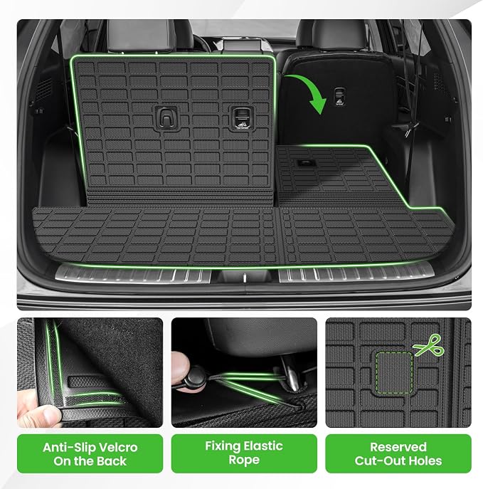 Cargo Mat for Hyundai Palisade 2020-2024 2025, All Weather Cargo Liner for Palisade Accessories Seat Back Cover Trunk Mat with Backrest Mat, Heavy Duty Car Mats, Car Accessories