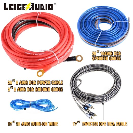 8 Gauge Subwoofer Wiring Kit Ture 8 AWG Amplifier Installation Wiring Kit - Car Amp Wiring Kit Helps You Make Connections and Brings Power to Your Radio, Subwoofer and Speakers