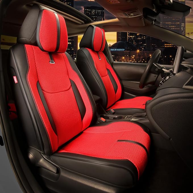 Drive Series Full Set Seat Covers Universal for Cars Trucks SUV, Red, CA-SC-Drive-Full-RD