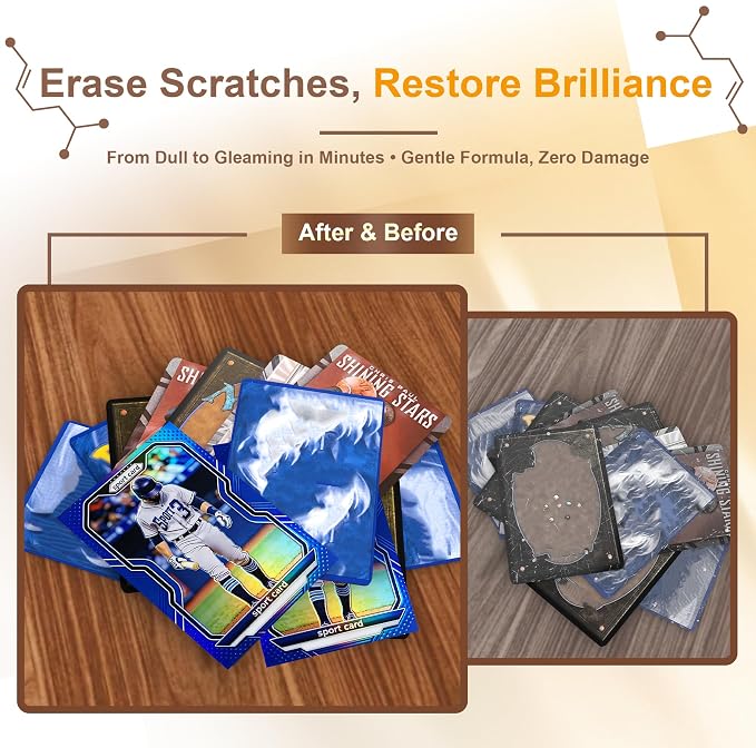 17-in-1 Card Cleaning Kit, Card Care Polishing Restoration with Plastic Case, Trading Card Cleaning with Polishing Cream and Cleaning Spray, Suitable for PSA Rated Card Care & Flatten Edges (12.1")