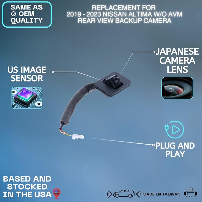 Backup Camera Replaces for 2019-2023 Nissan Altima w/o AVM OE Part # 284426CA0B, 28442-6CA0B