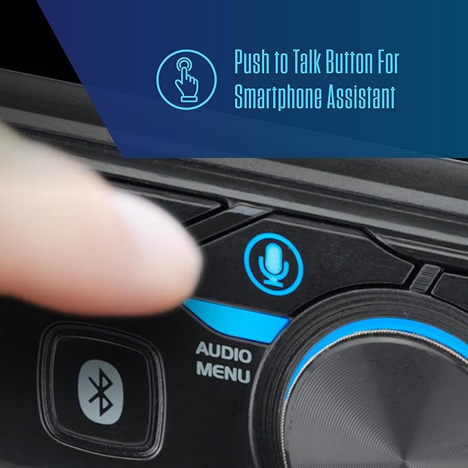 JENSEN MPR210 7-Character LCD Single DIN Car Stereo Radio | Bluetooth Hands Free Calling & Music Streaming | Push to Talk Assistant | AM/FM Radio | USB Playback & Charging | Not a CD