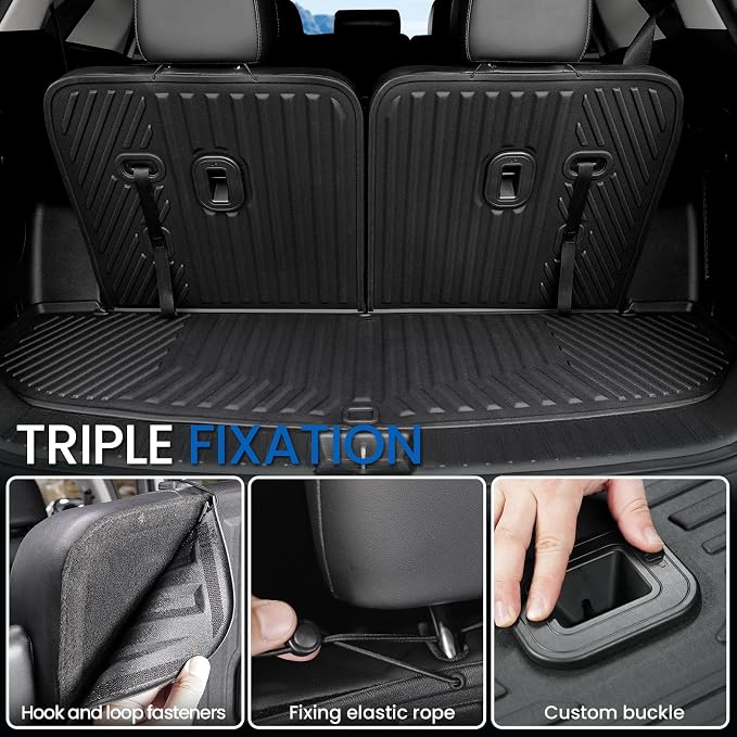 Cargo Mat with Backrest Mats 2-in-1 for 2021-2024 2025 2026 Kia Sorento 6/7 Seats Car Mat Accessories, All Weather TPE Interior Trunk Cargo Liner(Cargo Mat with Backrest Mats)