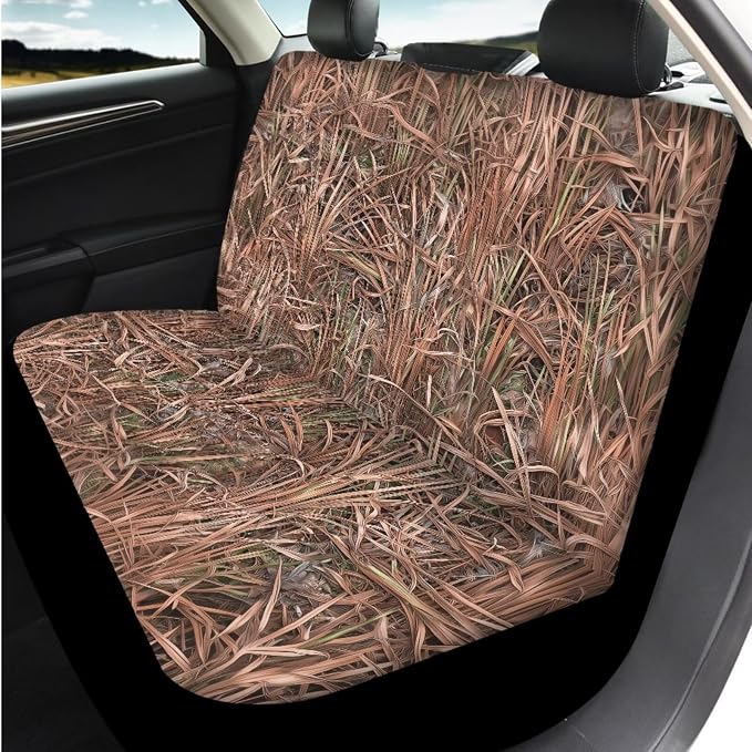 Bulopur 14 Pieces Duck Hunting Camo Auto Seat Covers Full Set with Vehicle Armrest Cushion Non-Slip Car Seat Belt Shoulder Strap Covers Headrest Covers Coasters Automotive Interior Decor Set