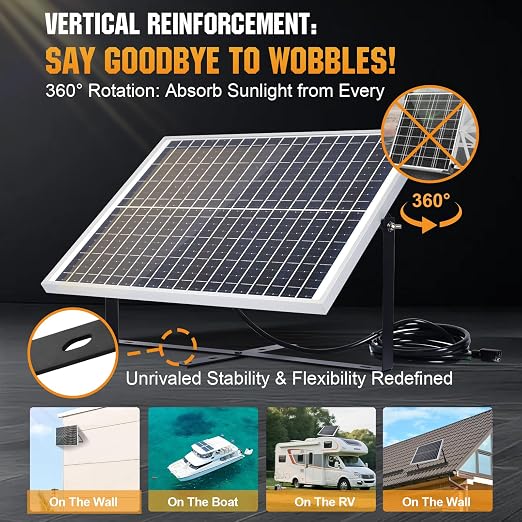 ECO-WORTHY Solar Panel Kit 25W 12V Solar Battery Charger Trickle Maintainer, 25W Solar Panel + Adjustable Mount Bracket + Upgrade Controller,for 12V Batteries Cars RV Boat Motorcycle Marine