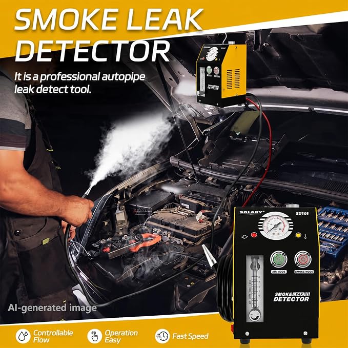 Evap Smoke Machine Leak Tester - 12V DC Vacuum Smoke Diagnostic with Built-in Air Pump