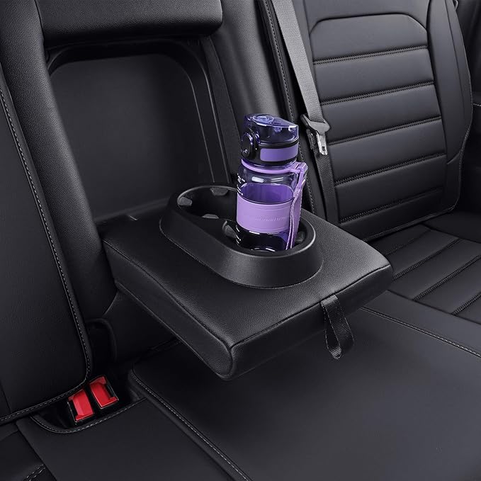 LUCKYMAN CLUB Silverado Seat Covers Fit for 2007-2023 2024 2025 Chevy Silverado Sierra 1500 2500 3500 Crew,Double,Extended Cab with Water Proof Faux Leather (Black Full Set)