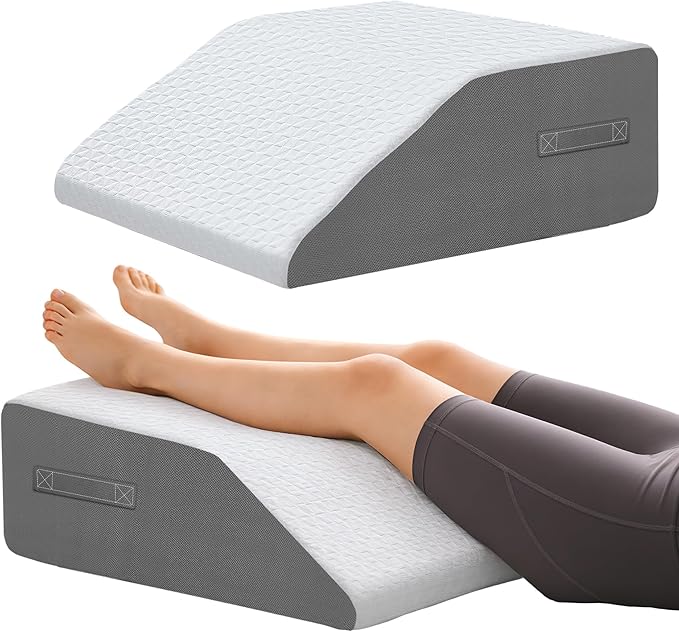 10" Leg Elevation Pillows Memory Foam Leg Support Bed Wedge Pillow Leg Elevated for Sleeping, Leg Pillows Good for Back& Knee& Hip& Ankles