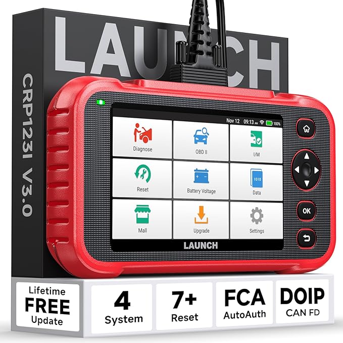 LAUNCH CRP123I V3.0 Elite OBD2 Scanner Diagnostic Tool with DOIP & CAN FD, 2026 New Code Reader for Cars and Trucks, Engine ABS SRS Transmission Car Scanner, Oil/EPB/DPF/SAS/Throttle Relearn