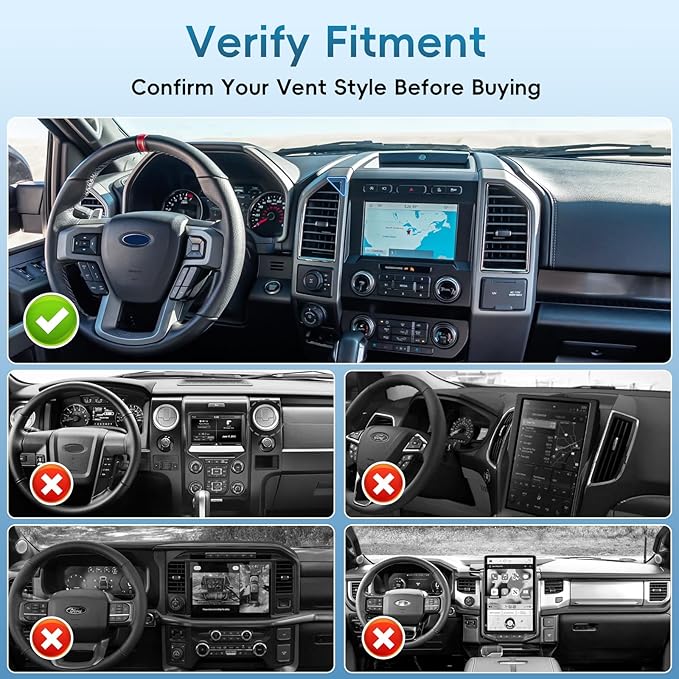Kaishengyuan Metal Vent Phone Mount Compatible with 2015-2020 Ford F-150, 2017-2021 Super Duty & 2018-2021 Expedition, Car Solid Phone Holder Cellphone Cradles Bracket Stand for All Smartphone
