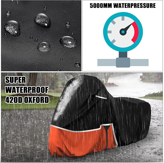 Waterproof Motorcycle Cover Replace for Honda Scooter Model, 420D Oxford Cloth Honda Ruckus, Metropolitan, Dio and ADV150 Scooter Cover for Snow Rain Dust Protection