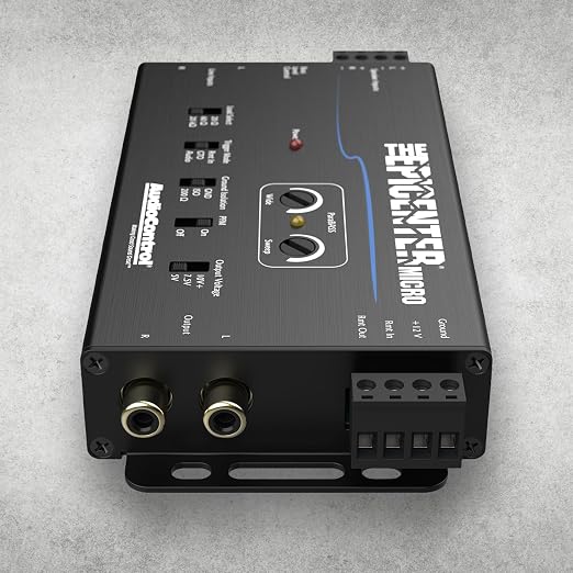 AudioControl The EPICENTER Micro Bass Restoration Processor & Line Output Converter, Compact Car Audio Bass Booster Enhancer, Line Level & Speaker Level Inputs, Includes Dash Mount Remote Control Knob