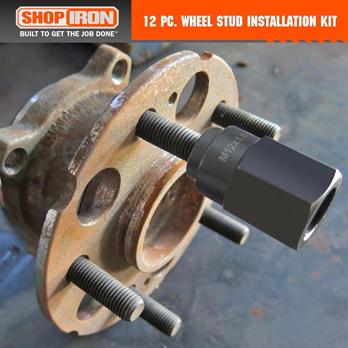 Shop Iron 51937 12-Piece Wheel Stud Installation and Rethread Kit, For use with 1/2-20", M12 x 1.25, M12 x 1.5, M14 x 1.5, & M14 x 2.0 Button Head Wheel Studs