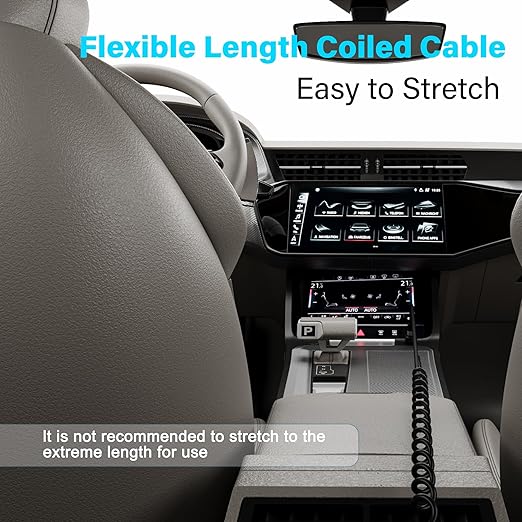 Coiled Car Carplay Cable for iPhone 15 16 15 Pro Max 15 16 Plus, 90 Degree USB C to Type C 60W Fast Charging Cord, Retractable Angled iPad Car Charger iPad Pro iPad Air Mini 6 Replacement 2FT 1 Pack