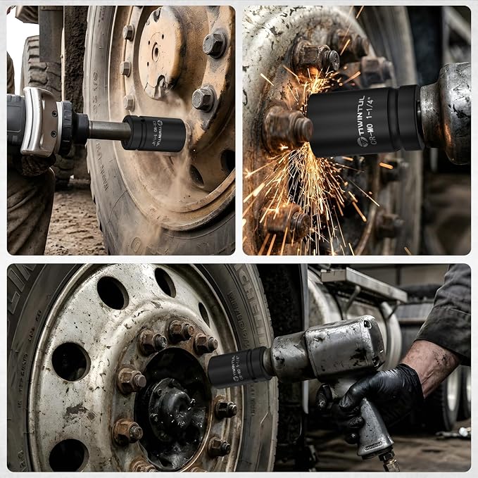 1-1/4” Impact Socket 1" Drive for Semi-Truck & Heavy Equipment | 6 Point Design, CR-MO, ANSI Certified, Heavy Duty Socket 1 Inch Drive for Mining & Construction, Farm Equipment Maintenance