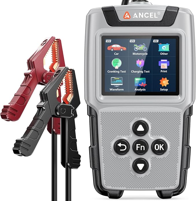 ANCEL BA101 Plus Car Battery Tester 6V 12V Load Tester,20-2000 CCA Digital Automotive Alternator Analyzer, Charging Cranking System Diagnostic Tool for Car, Truck, Motorcycle, SUV, Boat, RV, and More