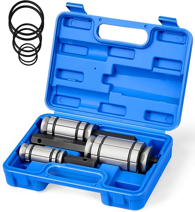 DAYUAN Upgraded 3 Pcs 1-1/8'' to 3-1/2'' Exhaust Pipe Expander Tool Set, Tail Pipe Spreader Kit Compatible with Most Vehicles and Trucks Bule Case