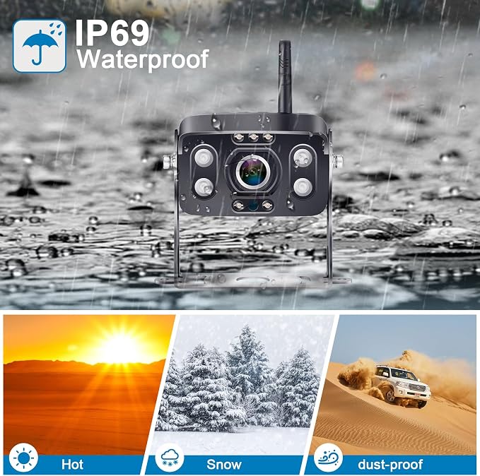 Rear&Front Wireless RV Backup Camera: 7'' Touchscreen Monitor Recording Audio Dash Cam USB Plug and Play Easy Install for Trailer Truck HD 1080P Quick Compatible with Furrion Pre-Wired System N10