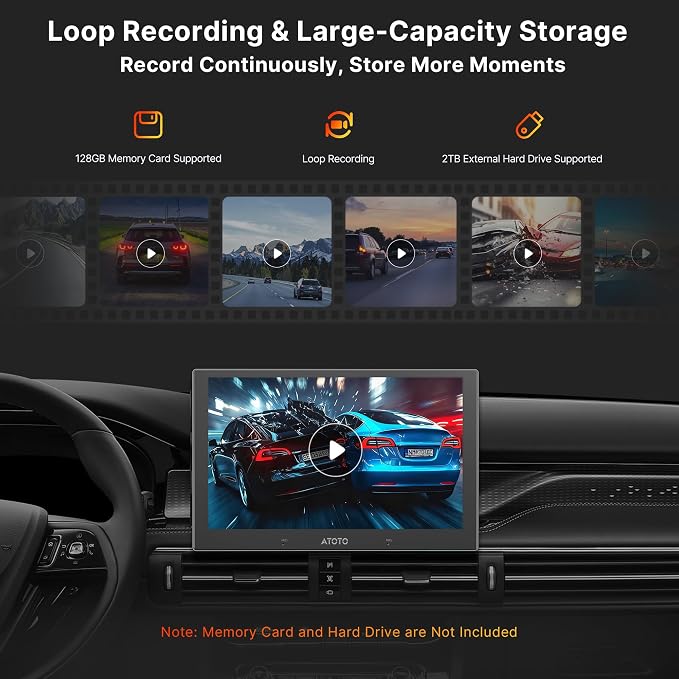 ATOTOZONE AHD1080P 30fps Front Camera,147.2° Wide Angle, Starlight Night Vision, WDR,G‑Sensor,Loop Recording,Compatible with V10, S8 GEN4, S8L Floating Screen Series, AC-HD30FHU