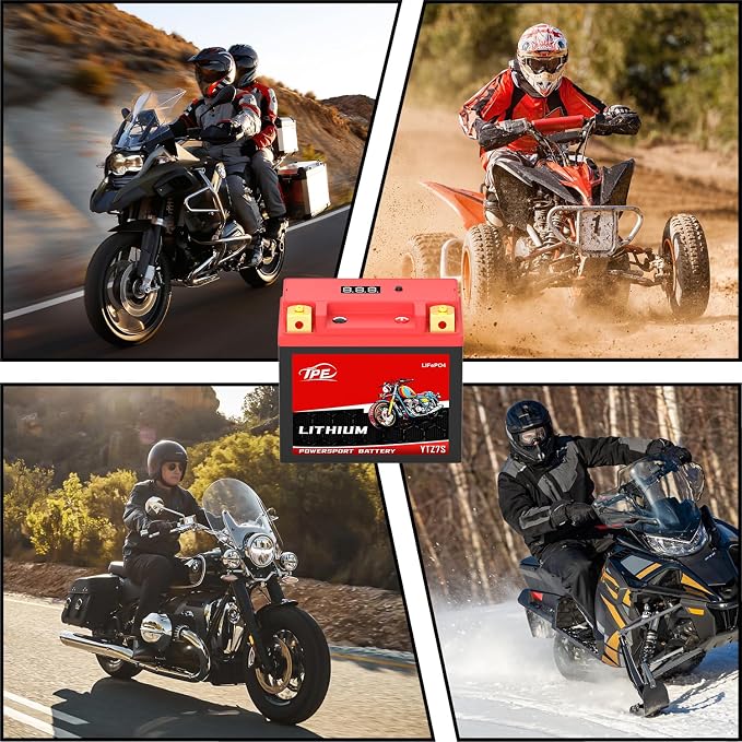 TPE Lithium YTZ7S-BS 12V 4AH 380CCA Motorcycle Battery Powersport Battery for ATV, Jet Ski, Scooter, PWC & More