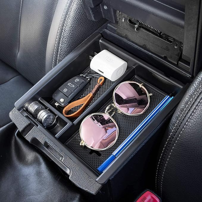 JDMCAR Center Console Organizer and A/C Vent Ring Outer Trim Decoration Covers Compatible with Toyota Tacoma 2016-2021 2022 2023