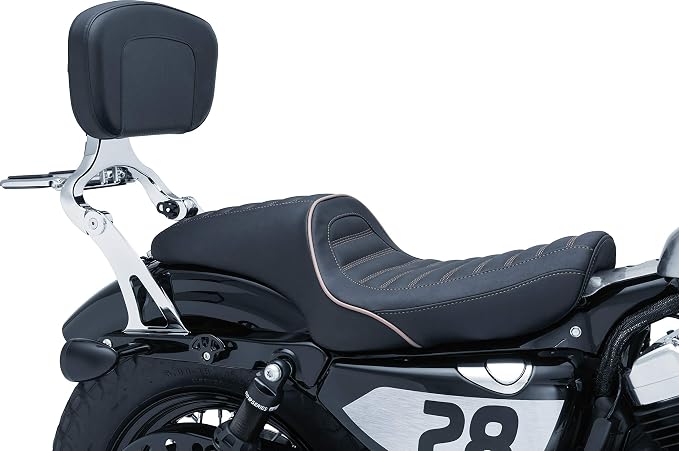 Kuryakyn 7097 Multi-Purpose Driver/Passenger Seat Backrest Component: Fixed Mounts for 2014-19 Harley-Davidson Sportster Motorcycles, 1 Pair, Chrome