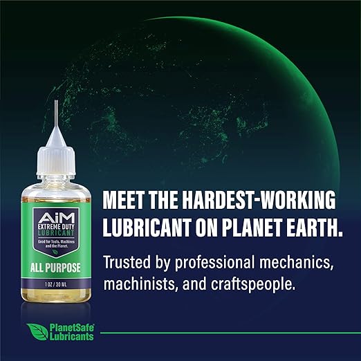 Planet Safe AIM Extreme Duty Lubricant (Small Bundle 1oz + 4oz) Made in The USA. Multi-Purpose for Home, Garage, Doors, Hinges, Gym Equipment - Penetrates, Cleans, Lubricates, Protects, 3 in 1 Oil