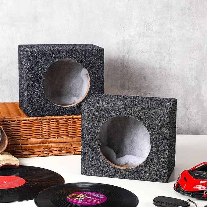 BBTO 2 Pcs Angled Style Car Audio Speaker Box 6x9 Speaker Boxes Car Audio Enclosures Sturdy Constructed Truck Speaker Box for Home Vehicle Subwoofer Sound Supplies (8.75 x 4.25 x 7.75 Inch)