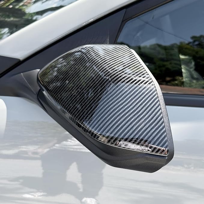 2PCS Exterior Side Mirror Covers Trim Compatible with Kia K4 2025-2026 Accessories (Carbon Fiber Pattern)