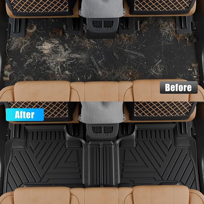 Floor Mats Compatible with 2013-2024 Toyota 4 Runner 7 Seat Cargo Mat Liner Back Seat Cover Protector 2023 4Runner Accessories (Fit 7 Seat, Floor Mats+Trunk Mat+2nd & 3rd Row Backrest Mats)