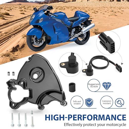 Engine Front Drive Sprocket Cover & Speed Sensor Compatible with Suzuki GSX1300R Hayabusa 1999-2007 11361-24F10 34990-35F00