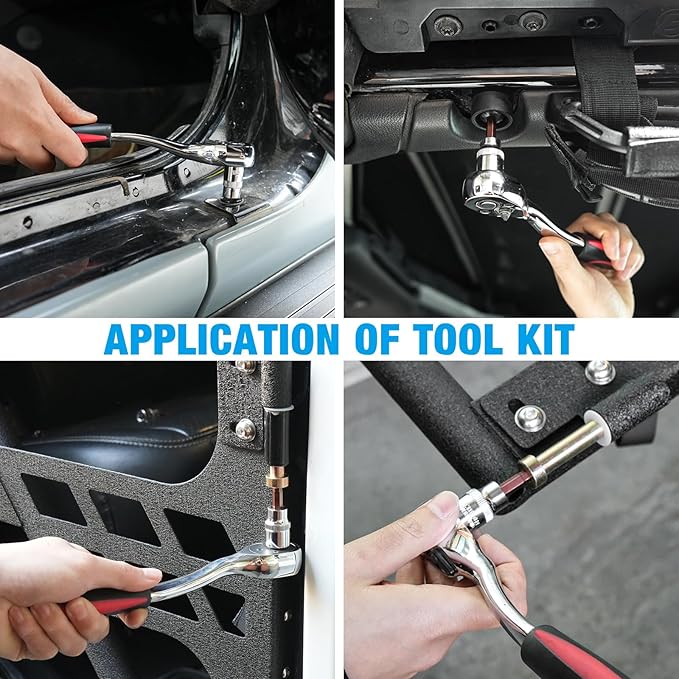 Z8 Tube Half Doors Removal Tool Kit Compatible with Jeep Wrangler JK JL Gladiator JT Bronco,Torx Tools Set Socket for Removal of Tubular Half Doors/Other Hardware Devices