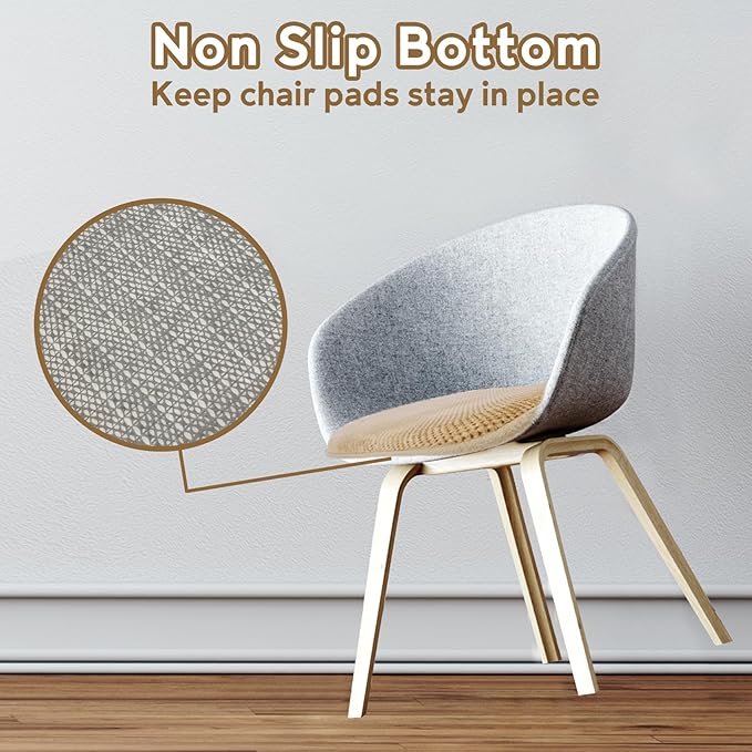 Khaki Kitchen Dining Chairs Cushions Set of 4 Non Slip Foam Patio Seat Cushions Washable Soft Thick Pads Large Wooden Metal Chair Cushions,17" x 15"