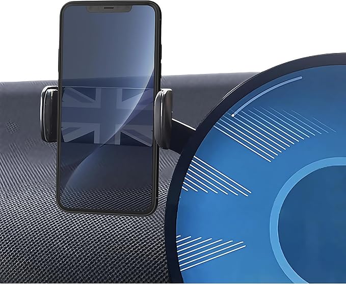 Persevere Car Phone Holder for Mini Cooper F65 F66 J01 J05 F01, Only for Circular Display Screen, 360° Rotatable Phone Mount for 4-6.9'' Smartphones, U25/Rectangular LCDs Not Supported, Manual Left